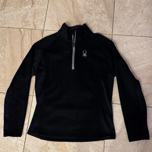 Men's Spyder 1/2 zip size medium gray and black sweatshirts no flaws